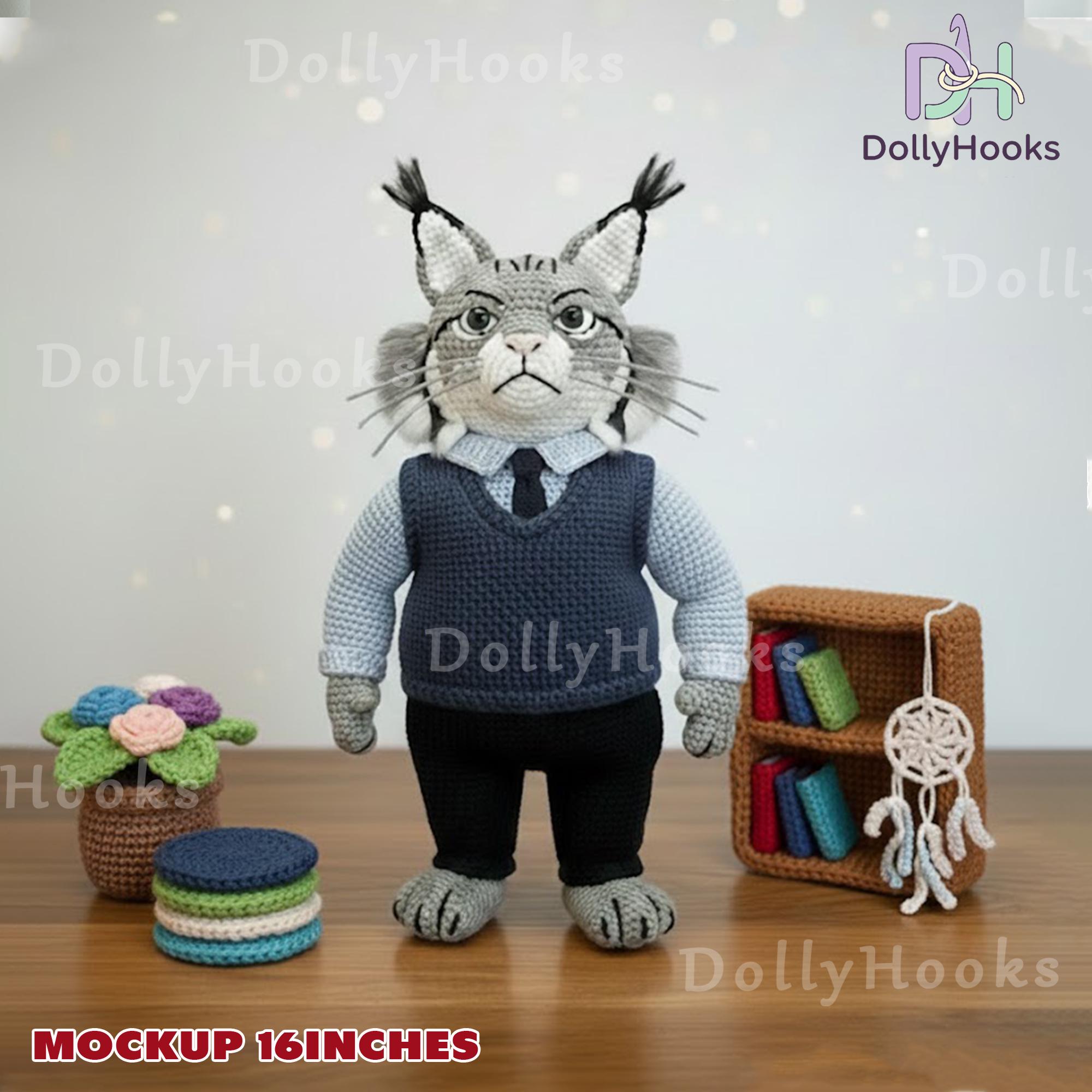 Zootopia Milton Lynxley Crochet Doll, Canadian Lynx Crochet