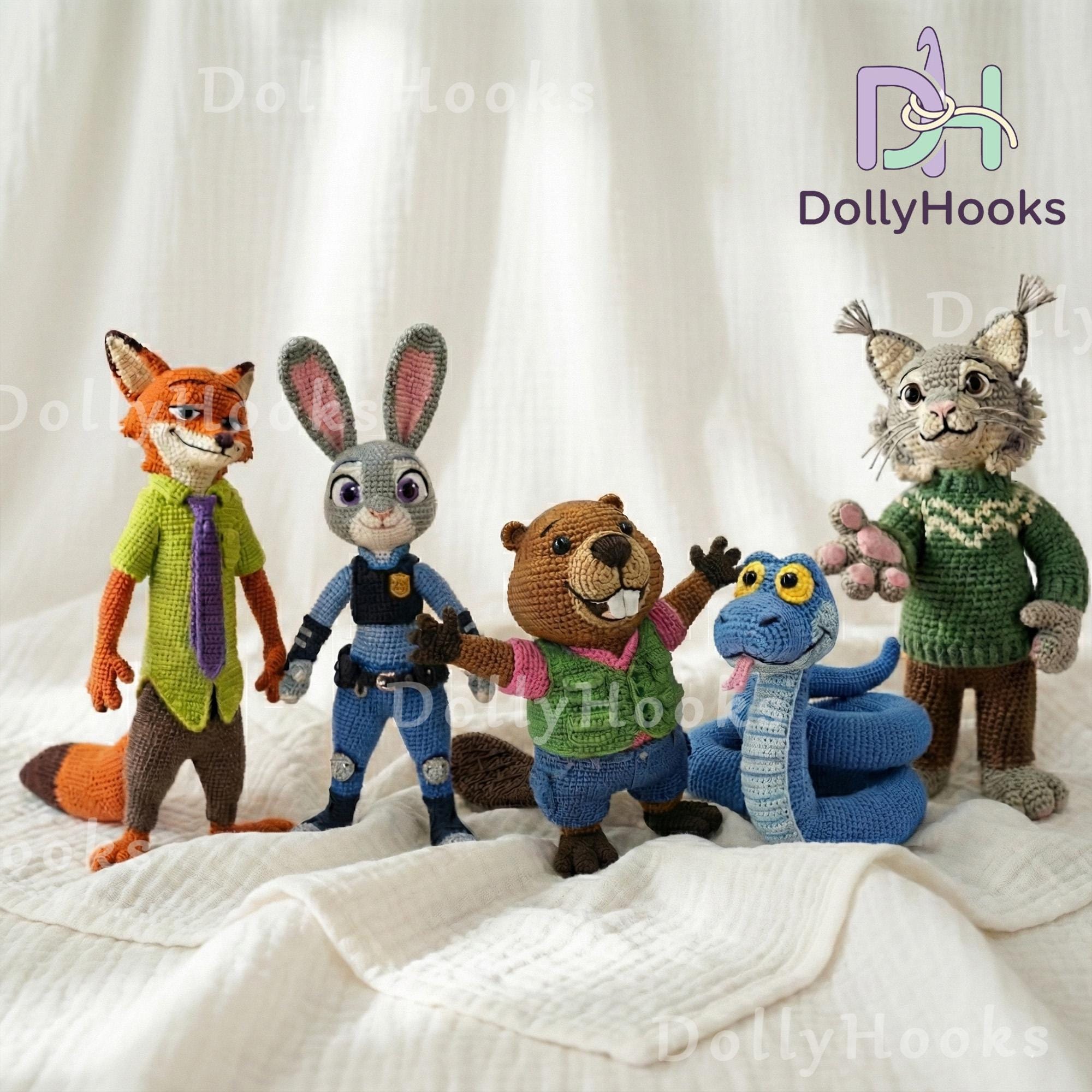 Zootopia Pawbert Lynxley Crochet Doll, Canadian Lynx Crochet Doll