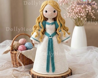 Handmade Princess Odette Crochet Doll, Princess Odette Amigurumi, Princess Inspired Crochet, Handmade Swan Princess Gift, Baby Girl Gift