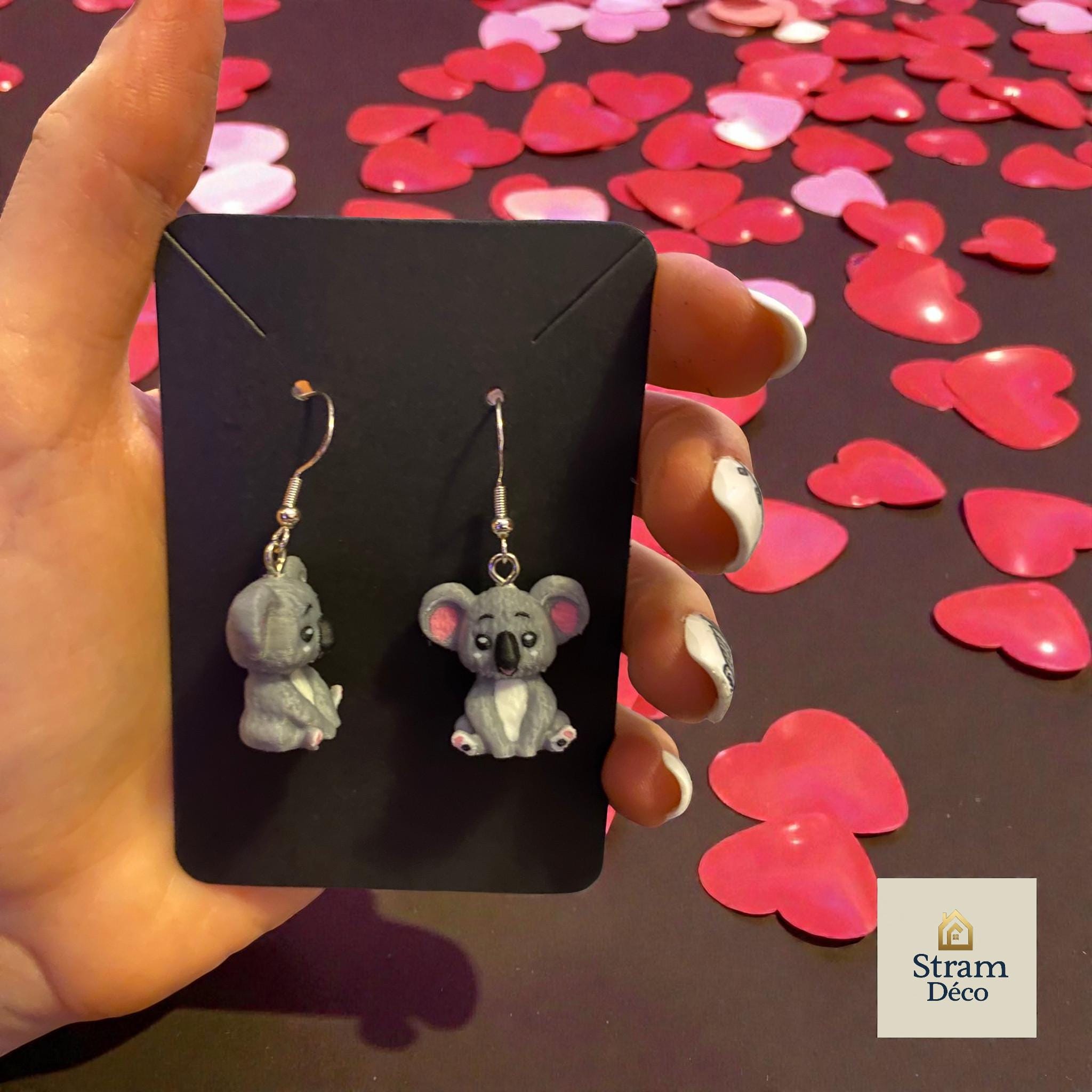 Ear Cuff Koala Argento 925 placcato oro bianco con pavé di zirconi bianchi