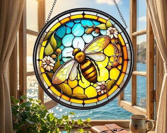 Lindo atrapasol de cristal con forma de miel peluda, atrapasol de cristal con nombre personalizado, adorno de cristal con panel de panal, atrapasol prismático, regalo para mamá