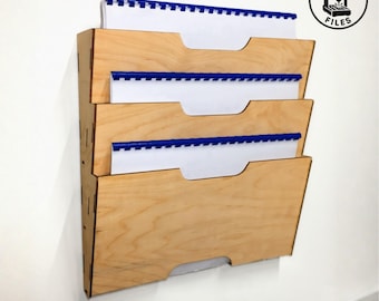 Laser Cut Wall Document Holder | DXF CNC File Organizer (Digital Download)