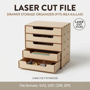 Laser Cut File Drawer Storage Organizer (Fits IKEA KALLAX)