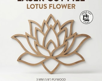 Laser Cut Lotus Flower Wall Art Yoga Wall Decor file DXF SVG (Digital Download)
