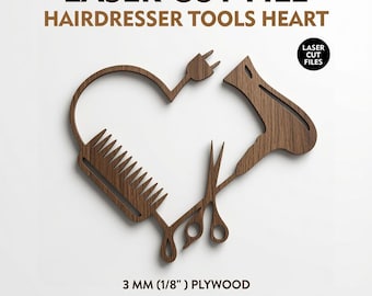 Hair Salon Decor Laser Cut File, 3mm Plywood (Digital Download)