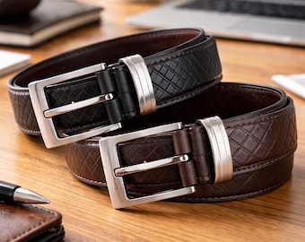 Handmade Genuine Leather Belt Set, Buy One Get One, Custom Size