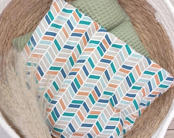 Almohada térmica con relleno de espelta y lavanda, piqué de algodón y gofre, almohada de cereales, aromaterapia, estilo retro, alivio del estrés, relajación.