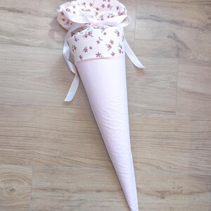 School cone with muslin lining, 70 cm; fabric school cone for self-decoration; cotton school cone, without cardboard insert; pillowcase; floral school cone