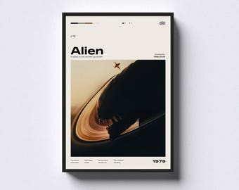 Vintage Sci-Fi Alien Poster: Printable Retro Wall Art (Digital Download)