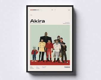 Akira 1988 Anime Poster: Minimalistische Retro Wandkunst (Digitaler Download)