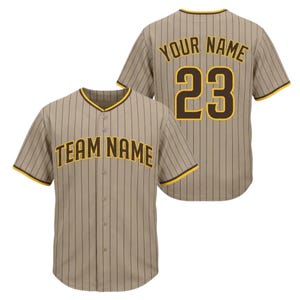 Camiseta de béisbol a rayas personalizada, camiseta con nombre y número del equipo personalizados.