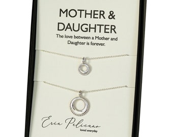 Mom Daughter Moon Necklaces | Mother Daughter Jewelry Set | Gift for wife | mom necklace | Mother of the Bride