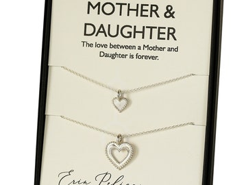 Mother Daughter Necklace Set Mothers Necklace Mother of the Bride Gift Adoption Gift Mother of the Bride Necklace