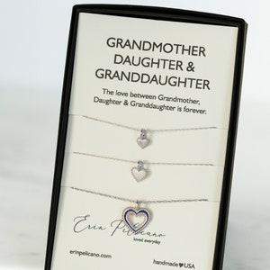 Grandma Necklace Hearts Grandmother Mother Daughter Necklace Grandma Necklace Family Tree Necklace image 1