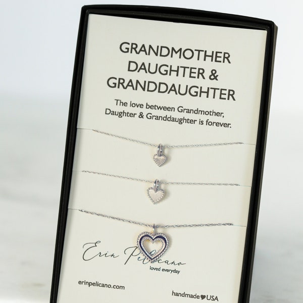 Grandma Necklace Hearts | Grandmother Mother Daughter Necklace | Grandma Necklace Family Tree Necklace