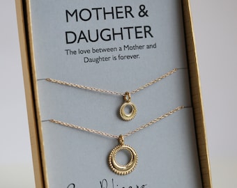 14k Gold Eternity Necklaces | Mother Daughter Jewelry Set | Gift for wife | mom necklace | Mother of the Bride