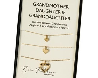 Grandma Necklace Hearts | Grandmother Mother Daughter Necklace | Grandma Necklace Family Tree Necklace