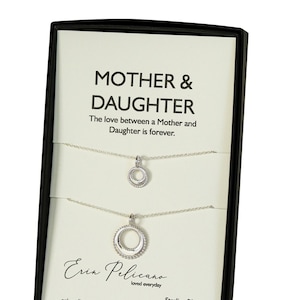 Mother Daughter Necklace Set Moon Necklaces | Mother of the Bride Gift | Mom Daughter Necklace | Silver Mom Jewelry