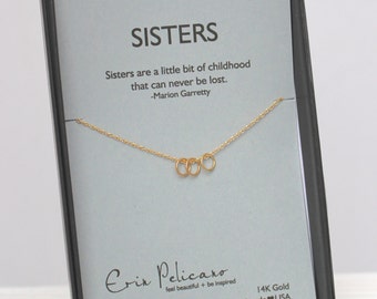 Sisters Jewelry Necklace Set Gift for Sister Bridesmaid Gift
