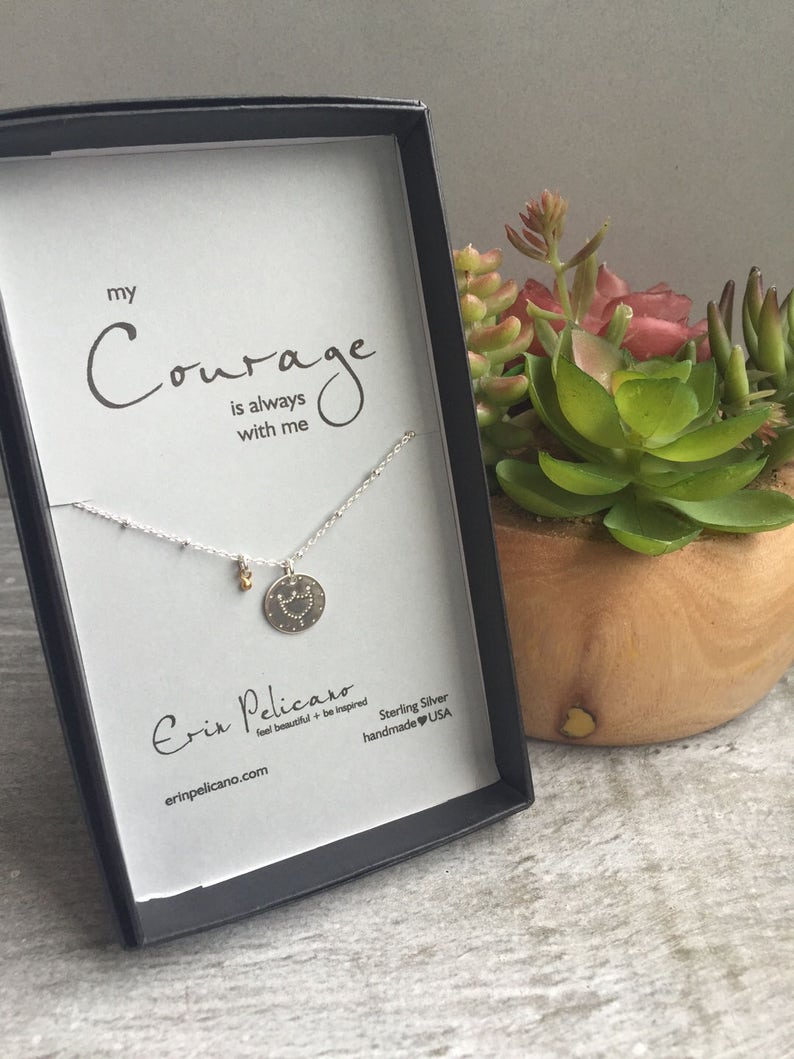 Strength Jewelry Inspirational Gift Courage Necklace Survivor Etsy