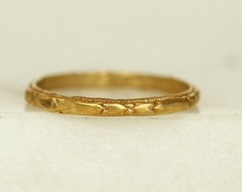 Vintage 14k Gold Filigree Band Gold Vintage Wedding Ring Gold Vintage Wedding band Ring 14k gold dainty floral band vintage rings