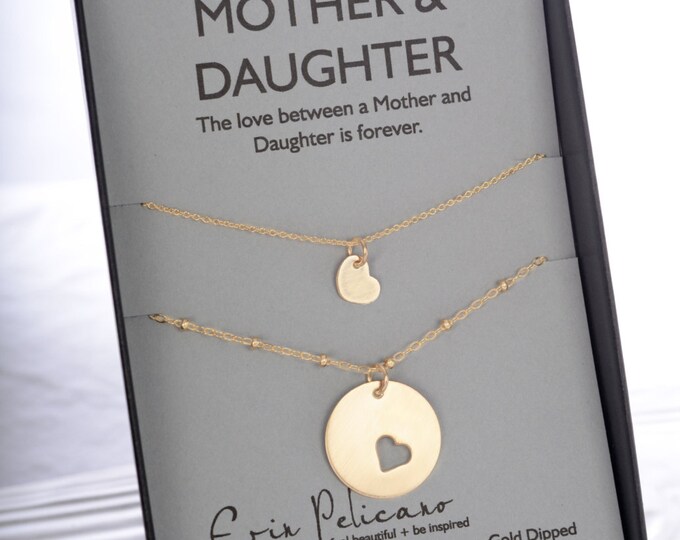 Gold Mother Daughter Necklace Set Mom Daughter Jewelry Gift for Wife