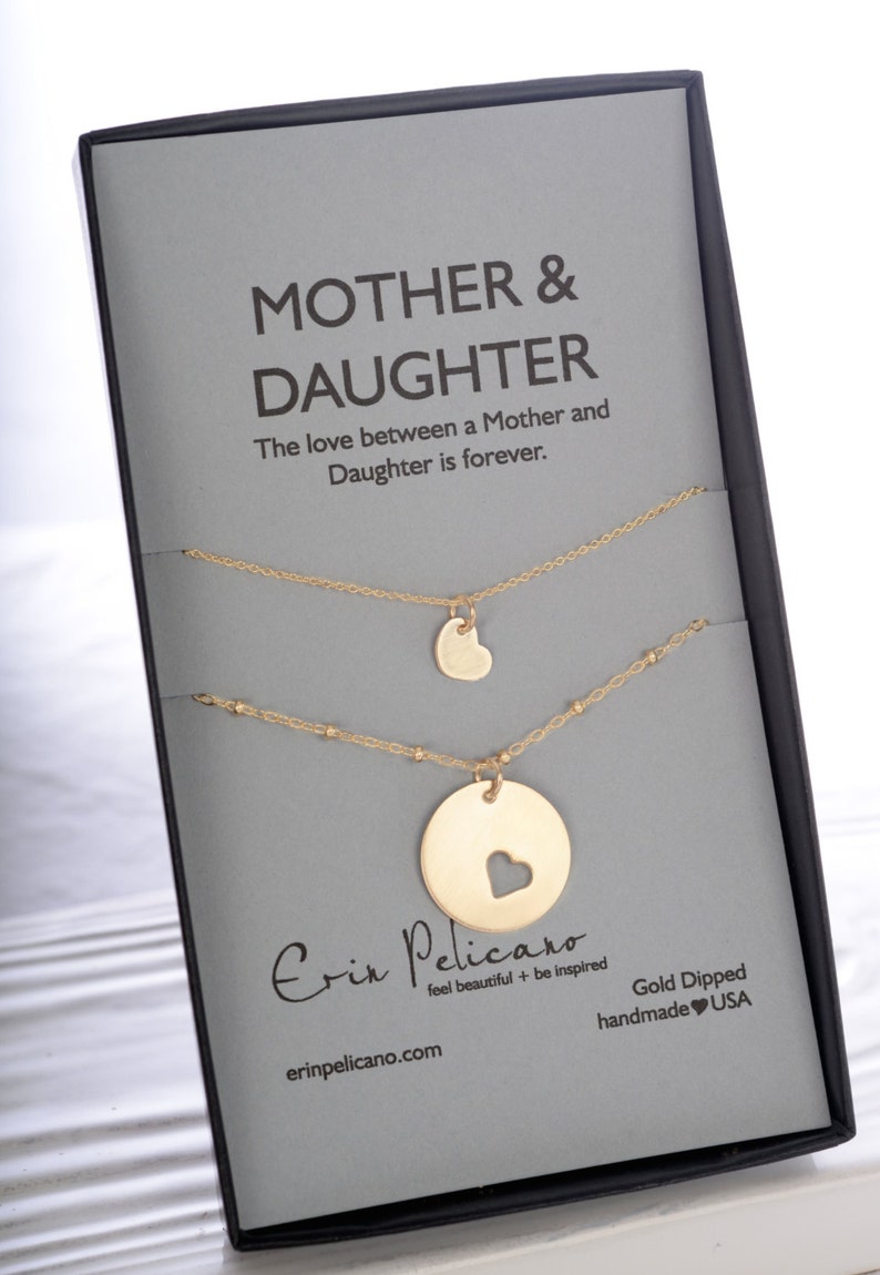Gold Mother Daughter Necklace Set | Mom Daughter Jewelry | Gift for Wife and Daughter | Push Present | Mother Of The Bride Gift | Custom 