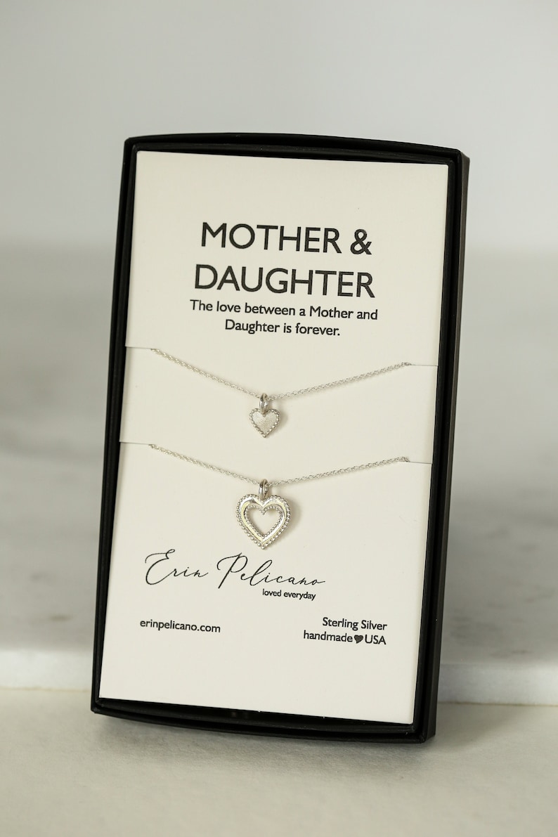 Mother Daughter Necklace Set Mothers Necklace Mother of the Bride Gift Adoption Gift Mother of the Bride Necklace image 2