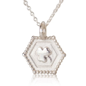 Silver Shamrock Charm Necklace | Shamrock Pendant Necklace Silver Lucky Necklace | Lucky Jewelry | Fine Jewelry | Gift for Her