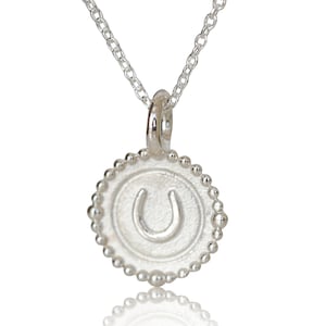Silver Horseshoe Charm Necklace | Silver Horseshoe Pendant Necklace | Lucky Charm Necklace Friendship Gift  | Fine Jewelry | Gift for Her