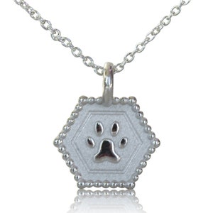 Silber Pfotenabdruck Anhänger Halskette | Pfotenabdruck Anhänger Halskette Gold Hund Halskette | Haustier Schmuck | Feiner Schmuck | Geschenk für Sie