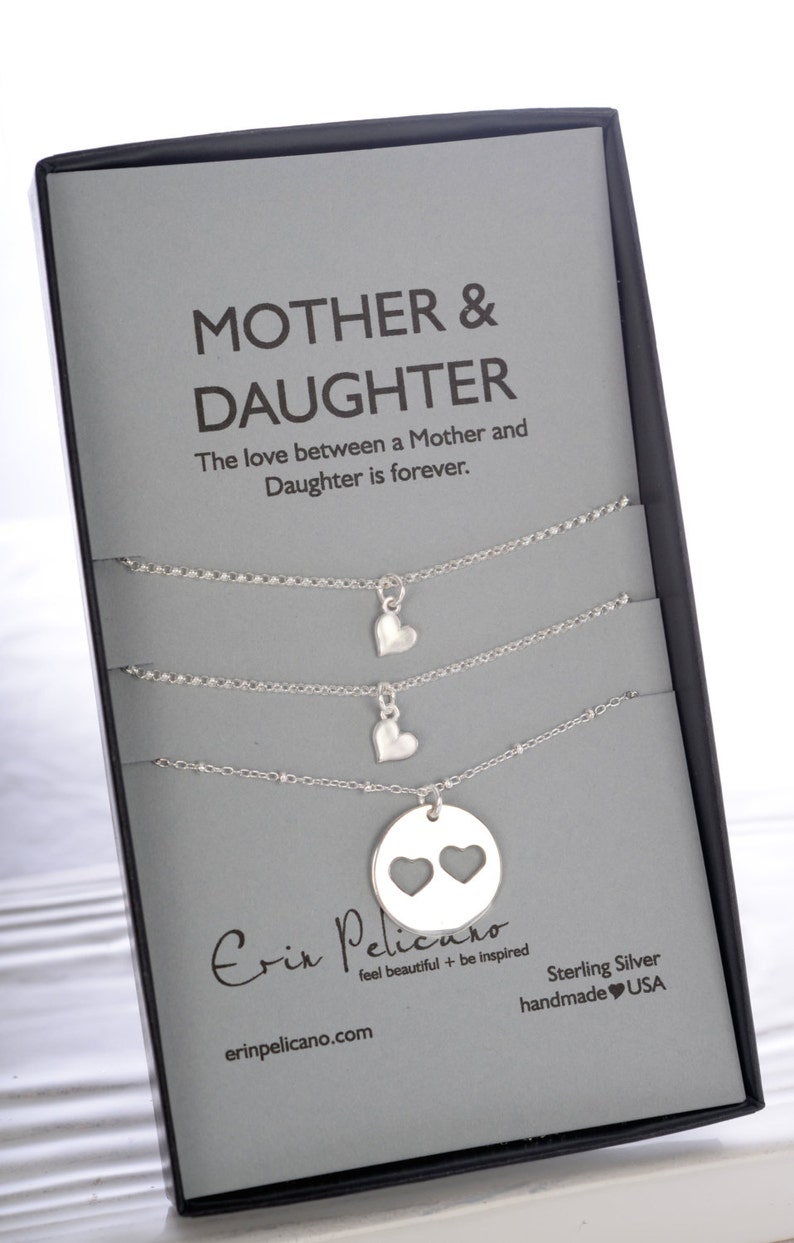 Sterling Silver Mother Daughter Necklace Set | Mother of The Bride Gift | Twin Sister Gift | Custom Necklace | Personalized Jewelry 