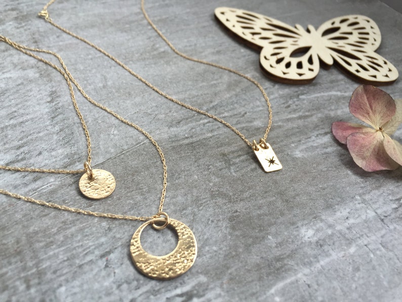 14k Gold Mother Daughter Necklaces Set Mothers Necklace Etsy