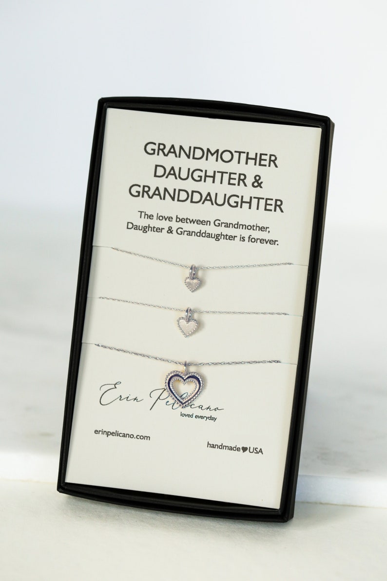 Grandma Necklace Hearts Grandmother Mother Daughter Necklace Grandma Necklace Family Tree Necklace image 1