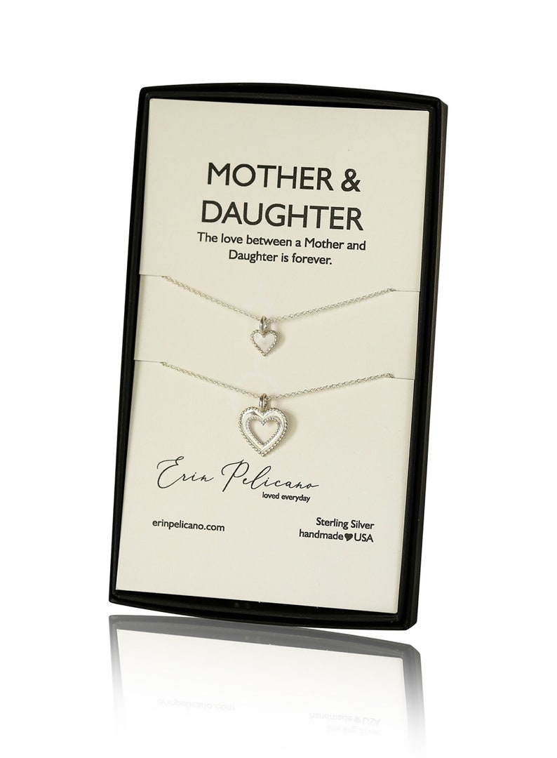 Mother Daughter Necklace Set Mothers Necklace Mother of the Bride Gift Adoption Gift Mother of the Bride Necklace image 1
