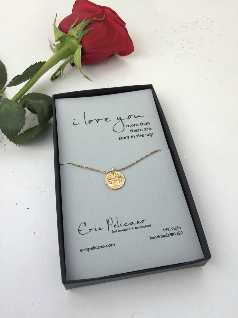 Personalized Gold Necklace Gift for Her I Love You Necklace Etsy