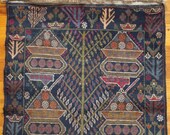 Vintage, Hand Knotted, Pictorial War Rug, Runner, Unusual Tree of Life Design with Tanks, Tribal Afghanistan, 2 39 9 quot x9 39 6 quot