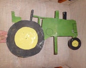 Charming Vintage, Handmade Tin, John Deere , Green Tractor , Weather Vane Top Topper