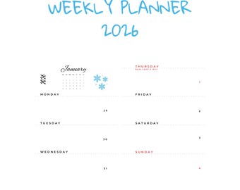 2026 Weekly Planner A5 Printable: Minimalist Two-Page Layout (PDF Download)
