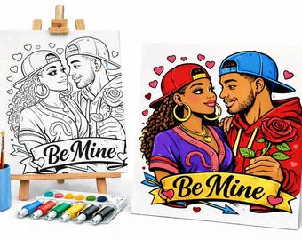 Sip and Paint Party Kit Canvas, Pre Drawn Template for DIY Art Parties ...