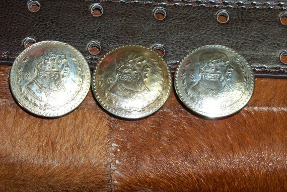 post /& screw CONCHOS 8 Ten Peso Mexican Nickle Silver real coins