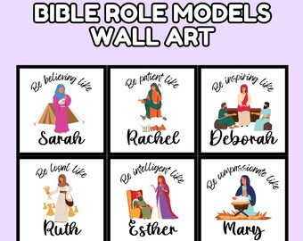 Bible Women Heroes Art Prints: Christian Kids Decor (Digital Download)