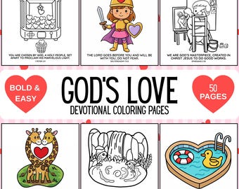 Bible Verse Coloring Book Printable| 50 God's Love Paraphrased Scripture Pages for Kids Adults|Sunday SchoolHomeschool Activity|Kid's Bible