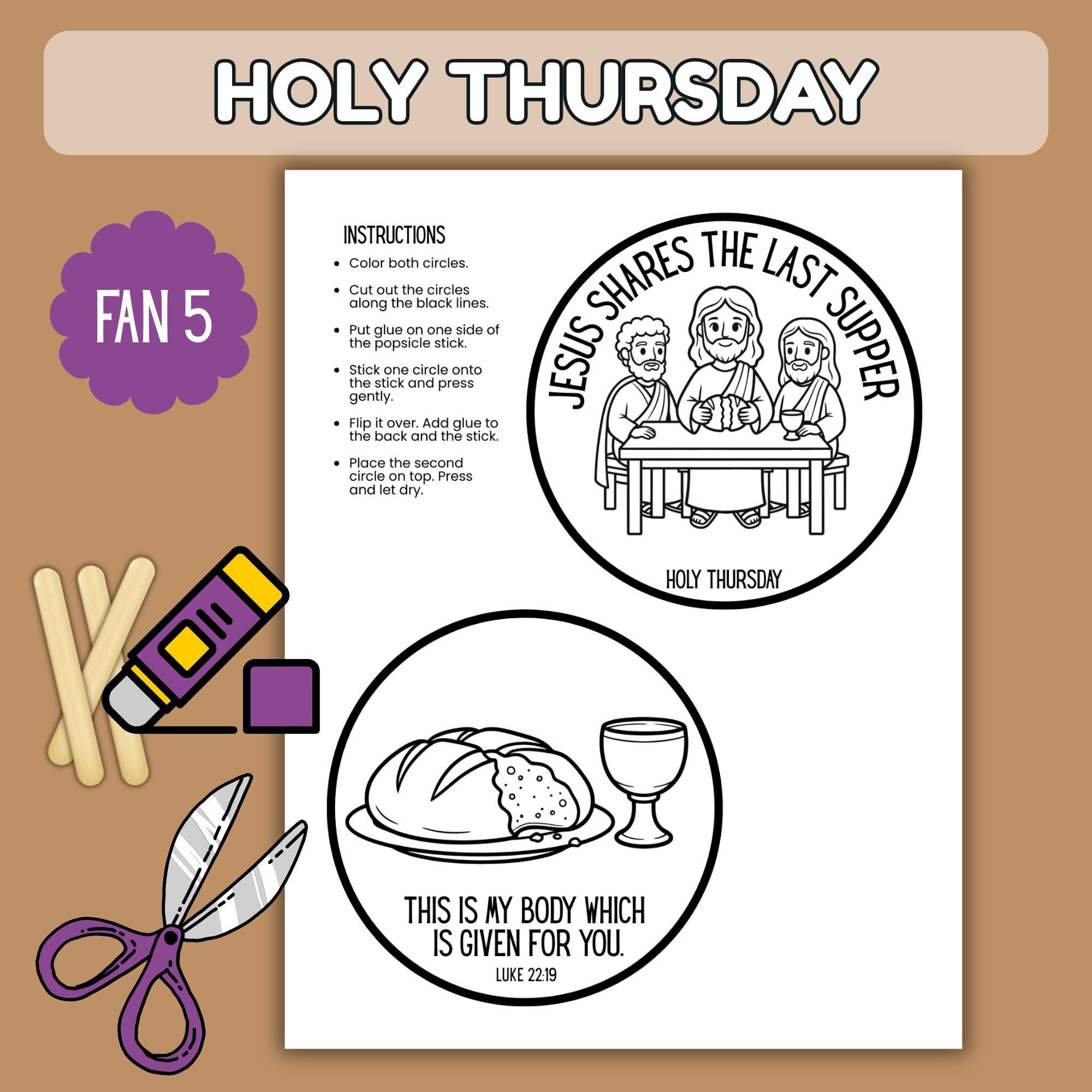 Holy Week Fan Craft for Kids | Make 8 Fans From Palm Sunday to Easter ...