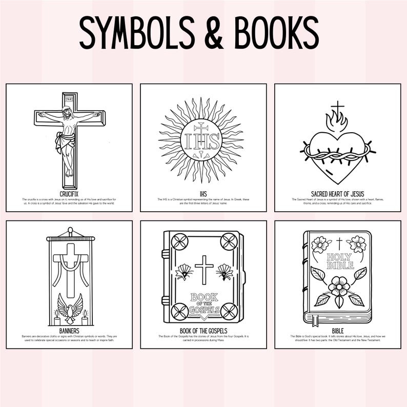 Catholic Mass and Church Coloring Pages| 52 Pages Kids Homeschool CCD ...