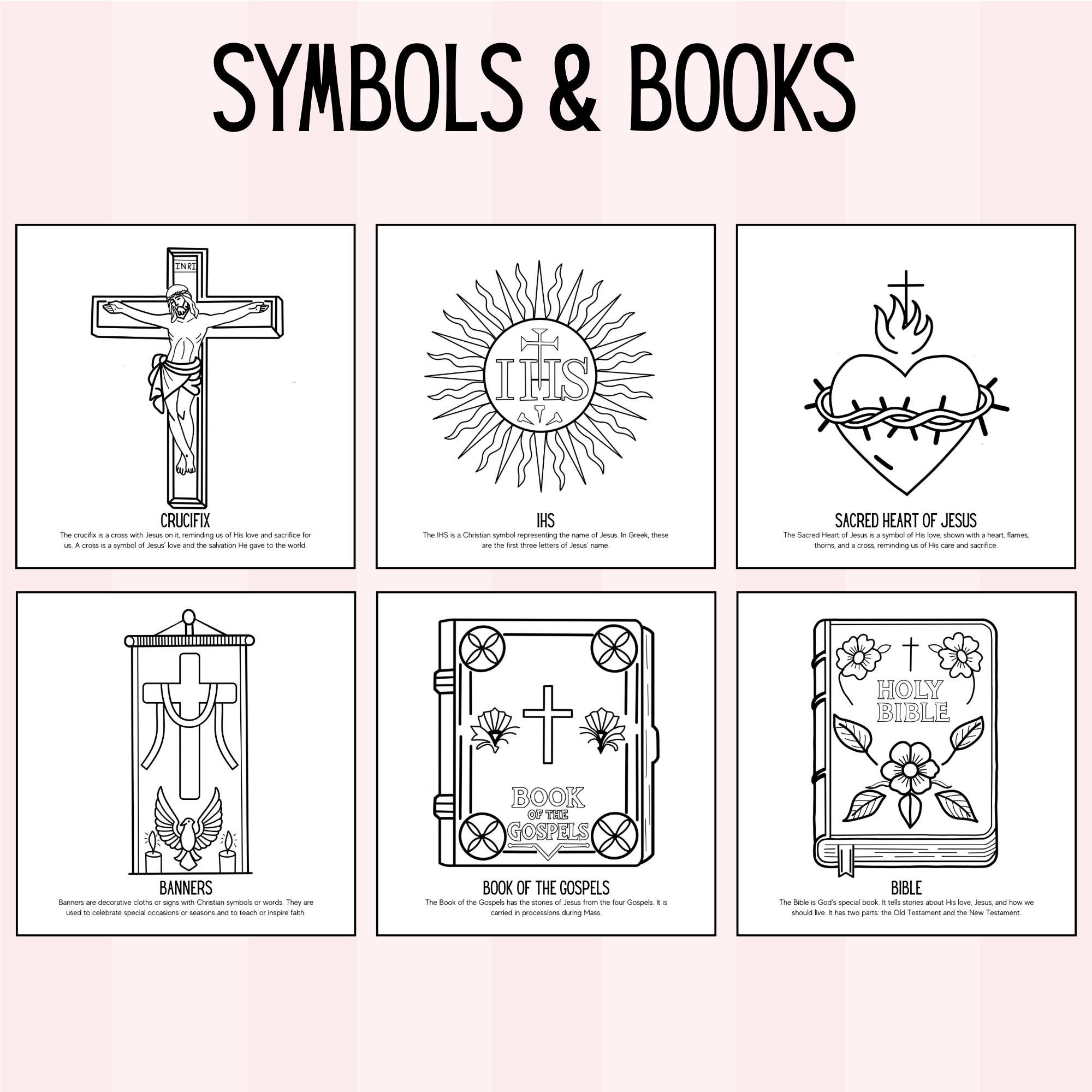 Catholic Mass and Church Coloring Pages| 52 Pages Kids Homeschool CCD ...