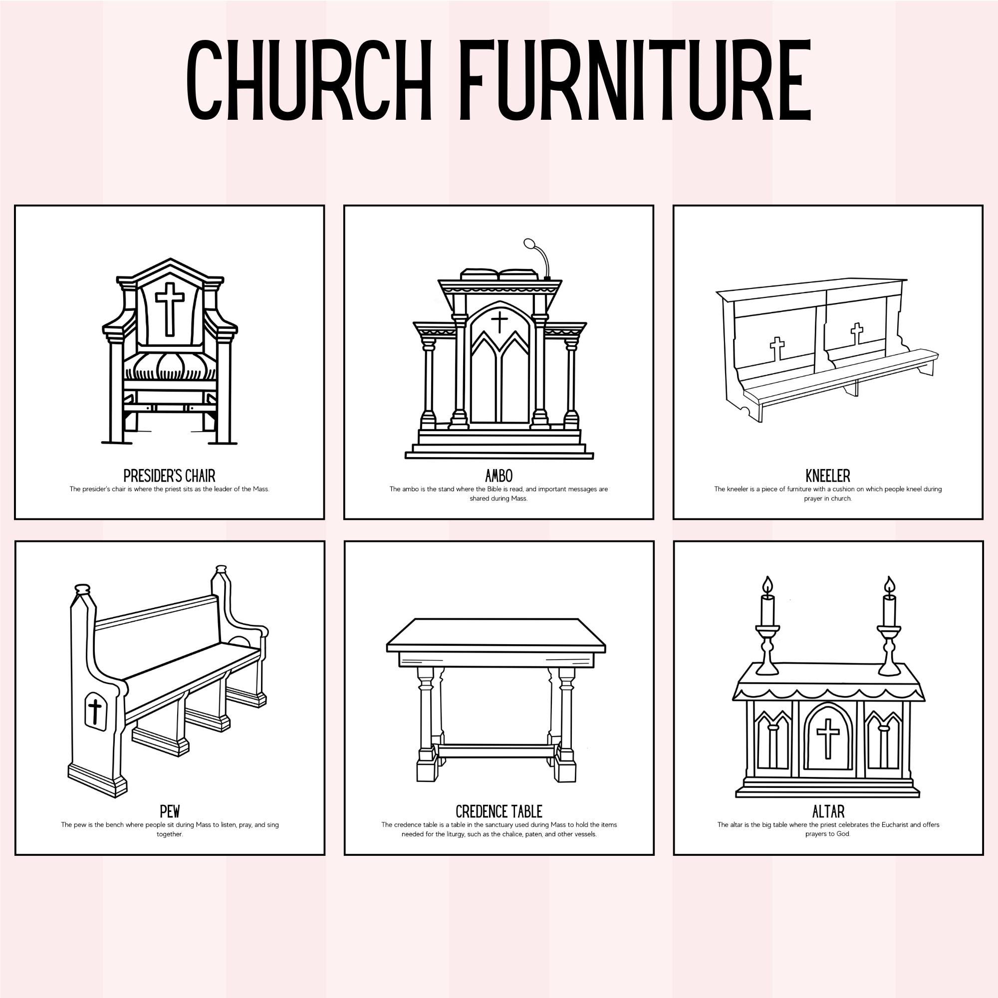 Catholic Mass and Church Coloring Pages| 52 Pages Kids Homeschool CCD ...