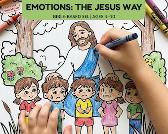 Emotions: The Jesus Way| Vacation Bible School for Kids 4–10| Jesus Bible Story Coloring Pages| Sunday School & Homeschool SEL