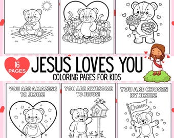 VBS Jesus Loves You Coloring Pages for Kids | Christian Printable Activity Pack | Sunday School Bible Coloring Sheets Vacation Bible School