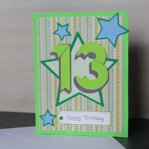 13歳の誕生日の手作りカード